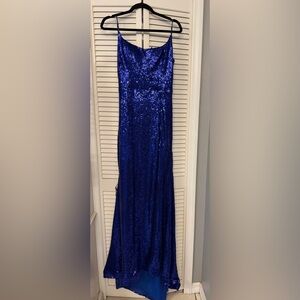 Beautiful blue sequence B darlin dress, worn once.  Size 13/14 women